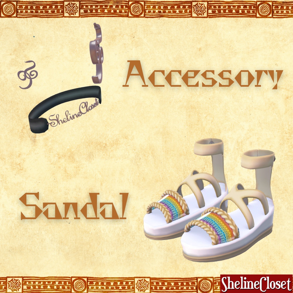 【複数アバター対応】エスニックオフショルダー