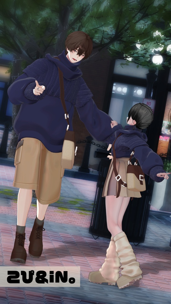 【しなの/森羅/Lapwing/ルミナ/水瀬/狛乃/墨惺(+Head)】Knit Casual Set【リンクコーデ】