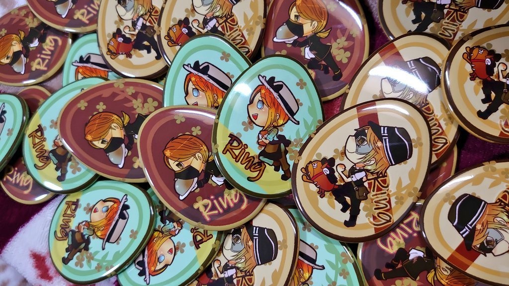 Ring 3タマゴ型缶バッジ ビン底カワセミ Booth