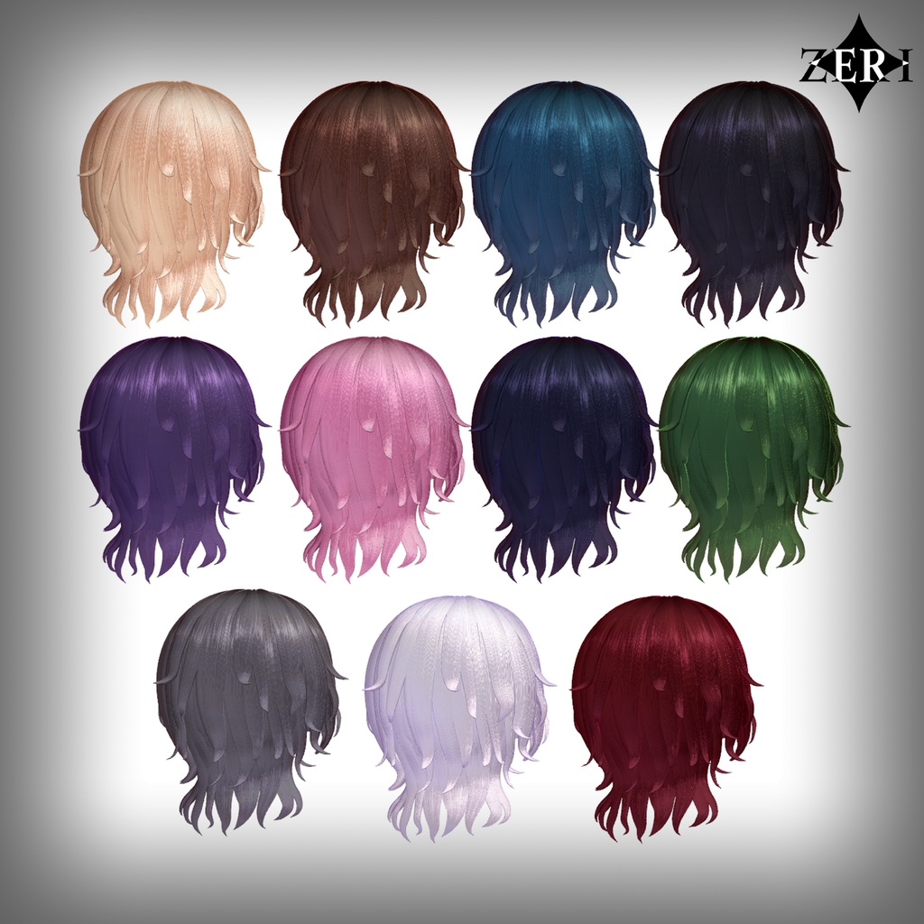 ใVRC Hairใ๐๐จ.๐ โฆ ๐๐๐ง๐ข๐ ๐๐จ๐ฅ๐ใ11 Colorsใ#ZERI_booth