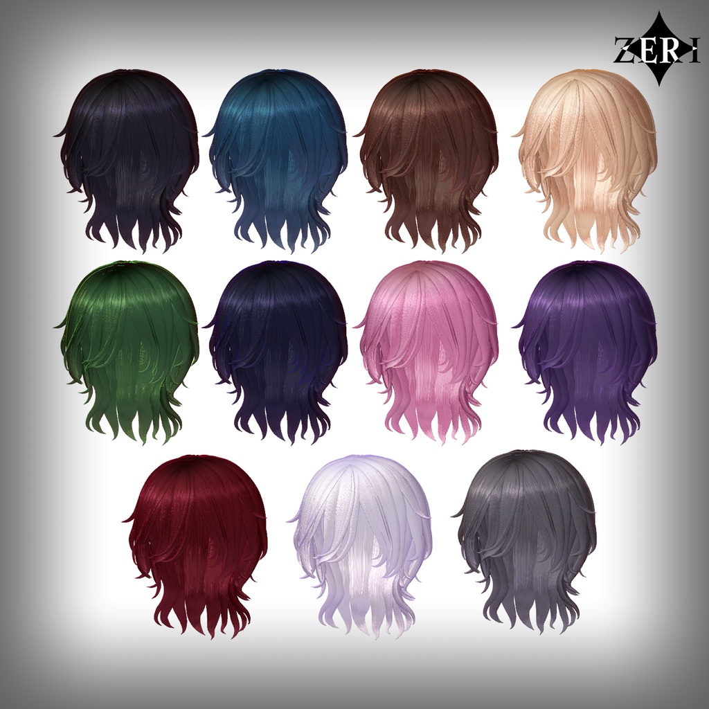 ใVRC Hairใ๐๐จ.๐ โฆ ๐๐๐ง๐ข๐ ๐๐จ๐ฅ๐ใ11 Colorsใ#ZERI_booth