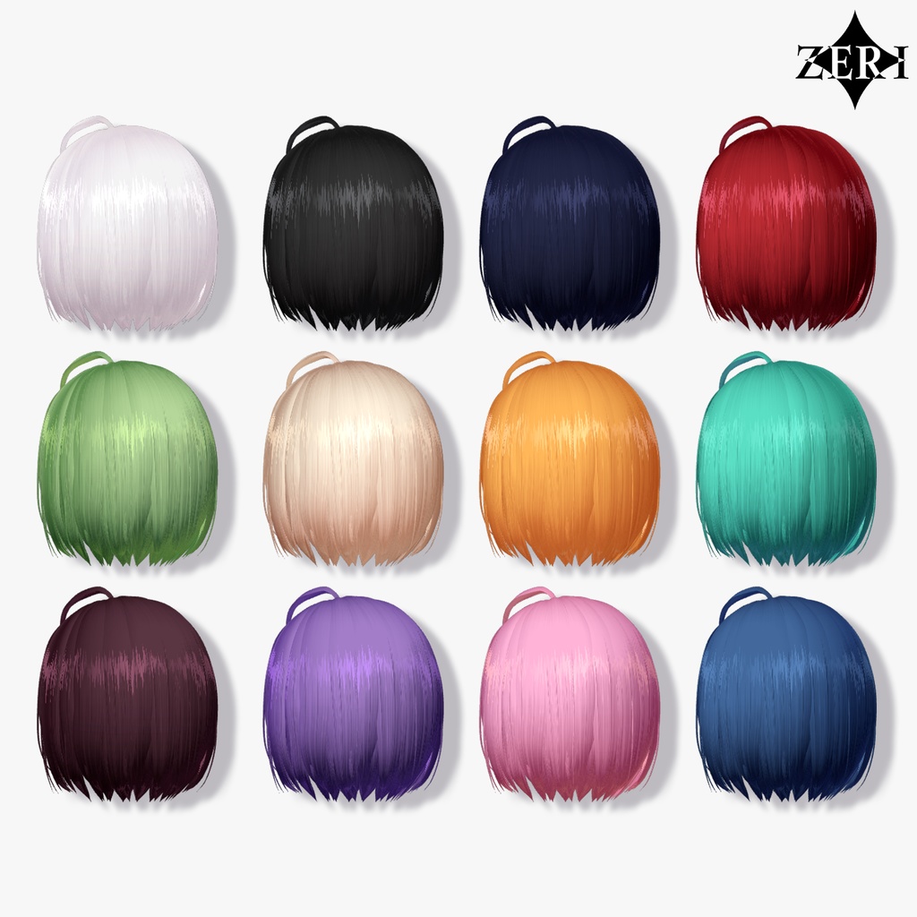 ใVRC Hairใ๐๐จ.๐ โฆ ๐๐ฎ๐ง๐ ๐๐จ๐ใ12 Colorsใ#ZERI_booth