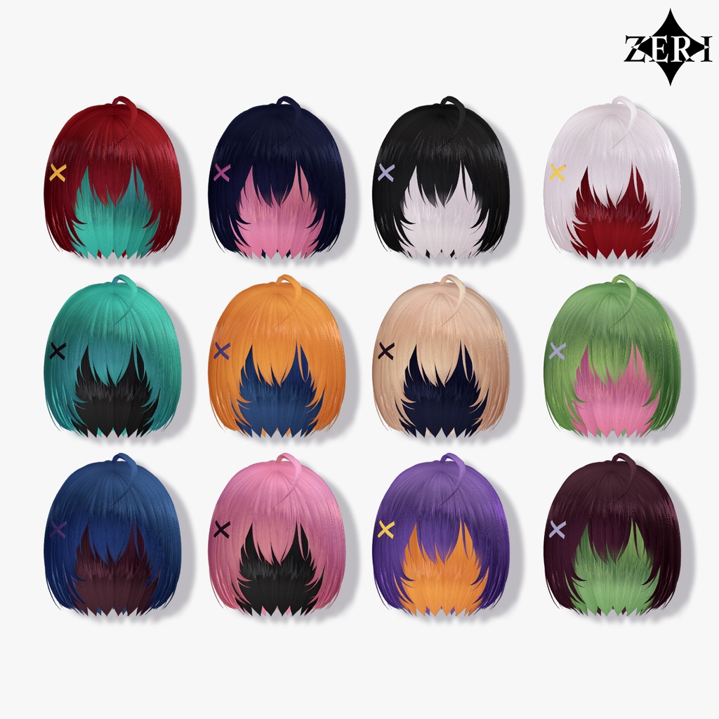 ใVRC Hairใ๐๐จ.๐ โฆ ๐๐ฎ๐ง๐ ๐๐จ๐ใ12 Colorsใ#ZERI_booth