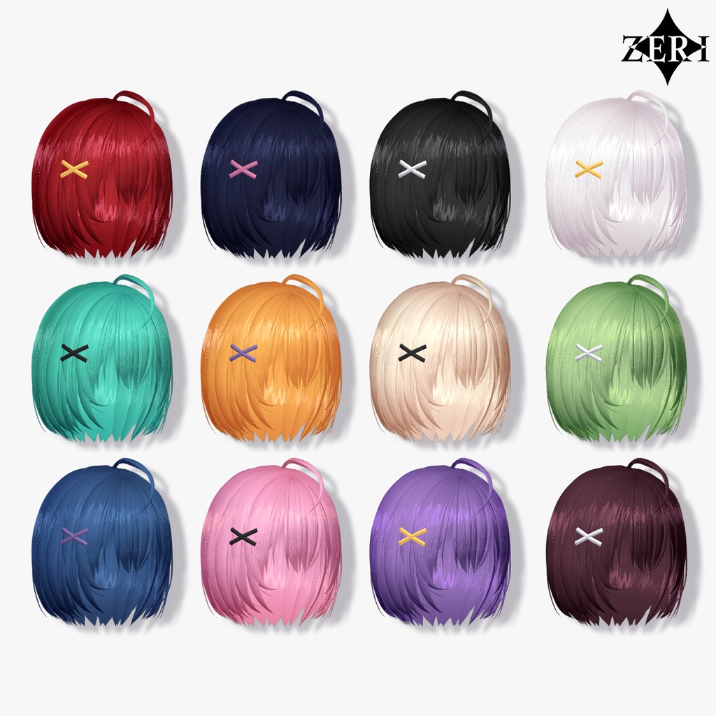ใVRC Hairใ๐๐จ.๐ โฆ ๐๐ฎ๐ง๐ ๐๐จ๐ใ12 Colorsใ#ZERI_booth