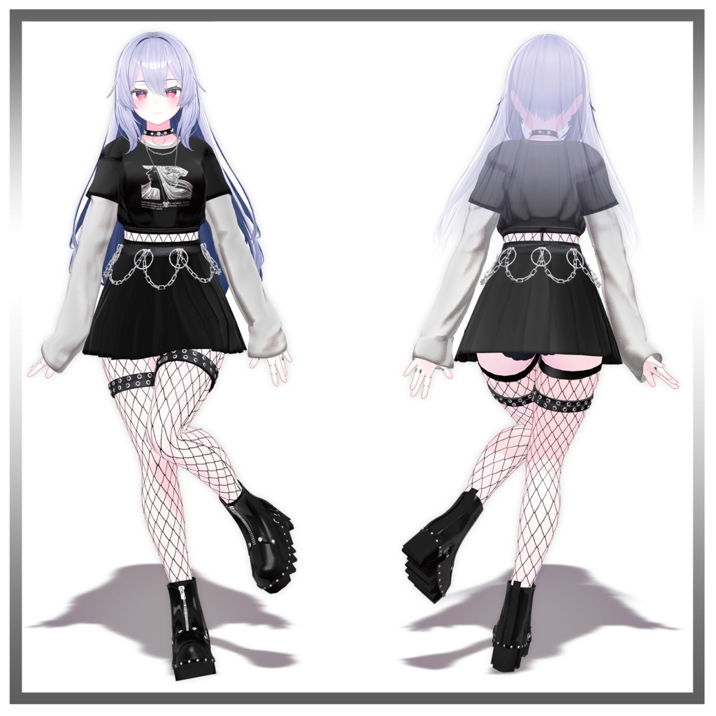 【3アバター対応】 Emo girl outfit