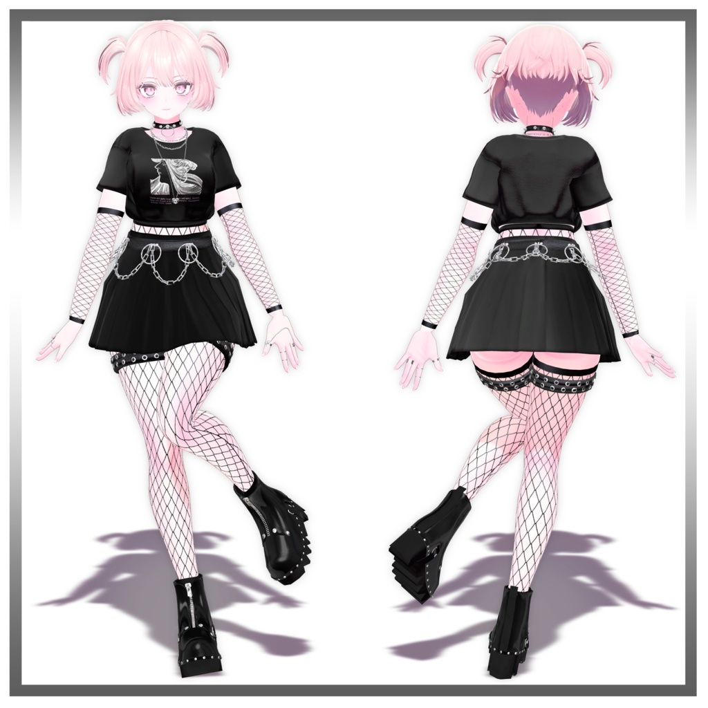 【3アバター対応】 Emo girl outfit