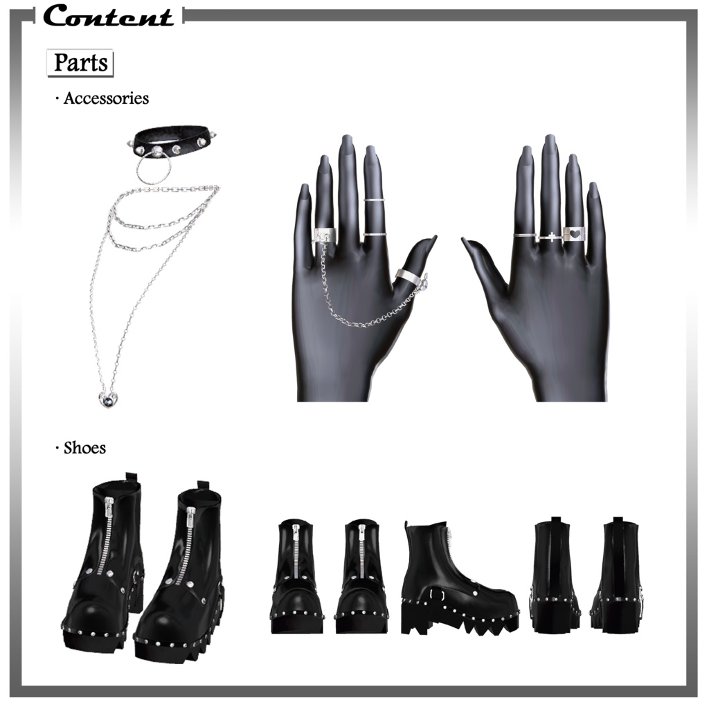 【3アバター対応】 Emo girl outfit