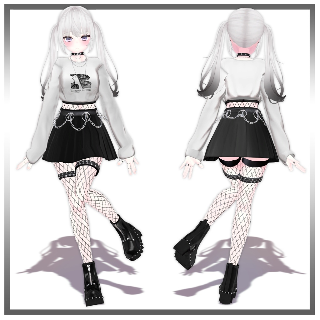 【3アバター対応】 Emo girl outfit