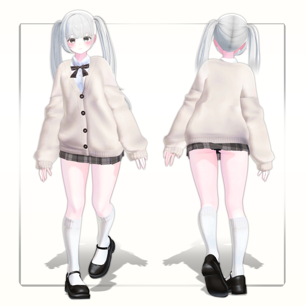 【桔梗】Cardigun and Shirts outfit