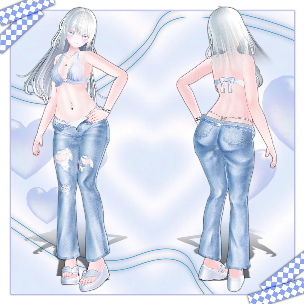 【5アバター対応】Low-rise Denim