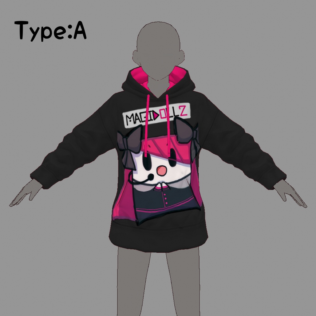 【Vroid】キャラグッズ風パーカー【2種】