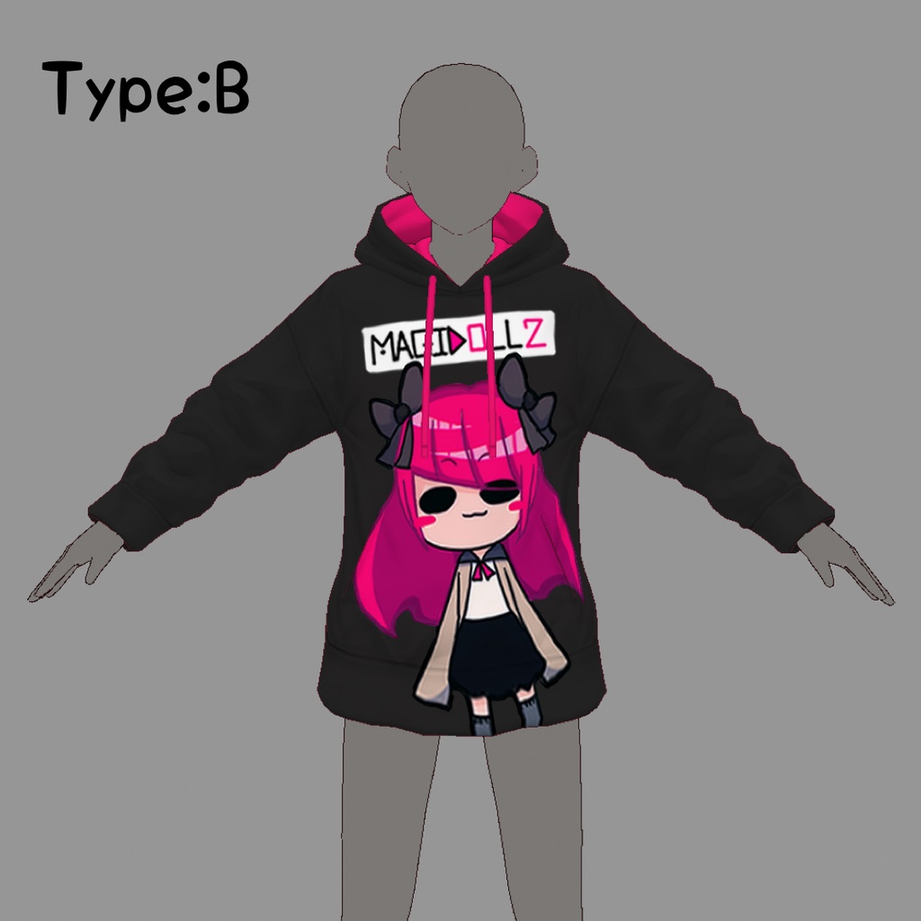 【Vroid】キャラグッズ風パーカー【2種】