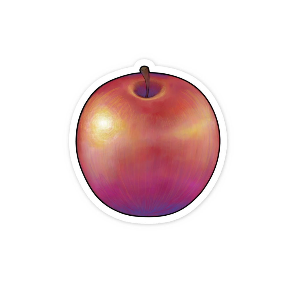 ステッカー りんご 夕暮れ