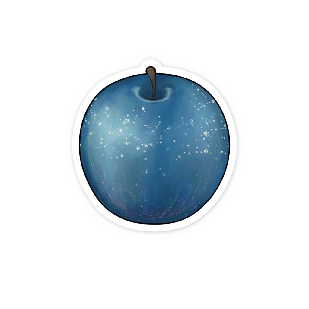 ステッカー りんご 夜