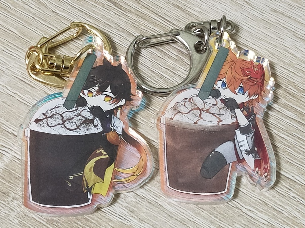 鍾離・タルタリヤ スイーツ風ドリンクひっつきアクキー・アクスタ