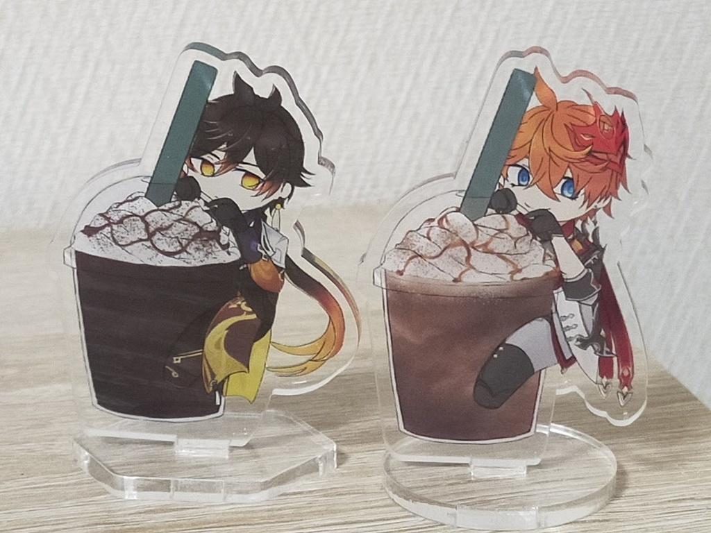 鍾離・タルタリヤ スイーツ風ドリンクひっつきアクキー・アクスタ