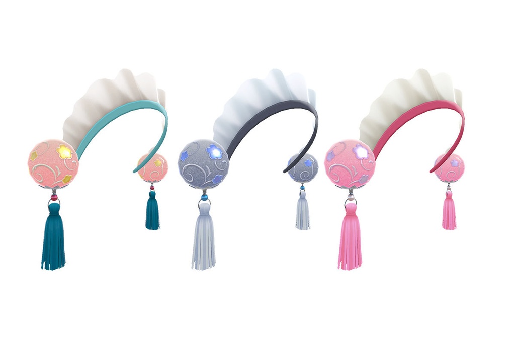 【VRChat想定】シノワなぽんぽんカチューシャ【Ball Headband】