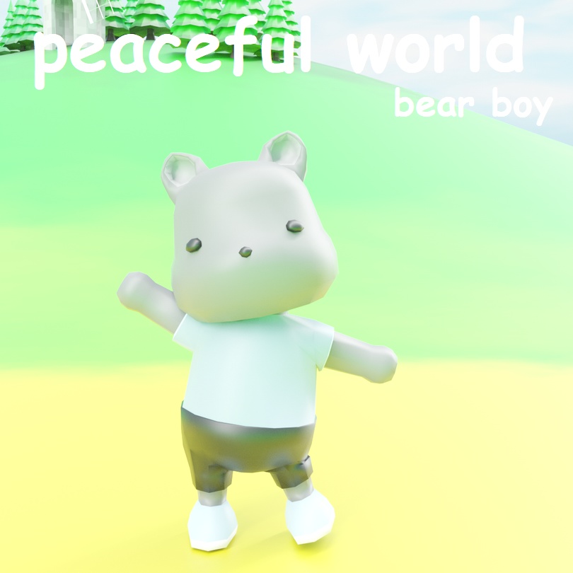 【無料版・ボーン入り】ローポリくまのキャラクター.fbx .unitypackage .blend bear クマ 動物