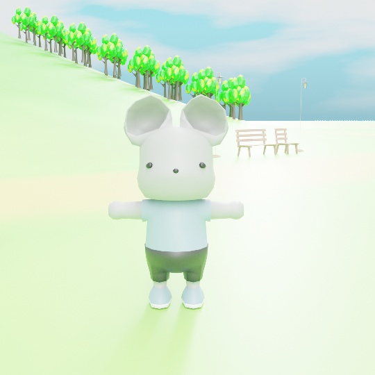 ローポリどうぶつキャラクターセット.fbx.unitypackage くま うさぎ チンチラ きつね ねずみ