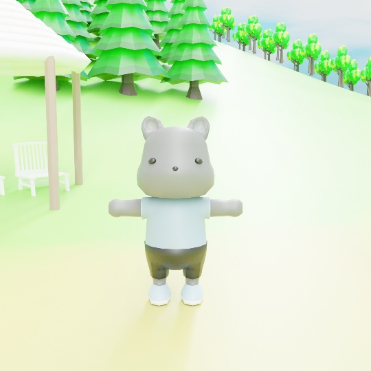 ローポリどうぶつキャラクターセット.fbx.unitypackage くま うさぎ チンチラ きつね ねずみ