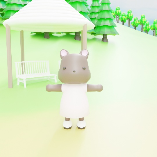ローポリどうぶつキャラクターセット.fbx.unitypackage くま うさぎ チンチラ きつね ねずみ