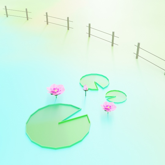 ローポリフラワー スイレン .fbx .unitypackage 睡蓮 蓮