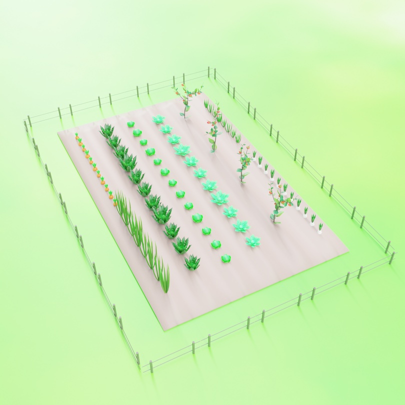 ローポリ 畑セット .fbx .unitypackage 野菜 農業 farm