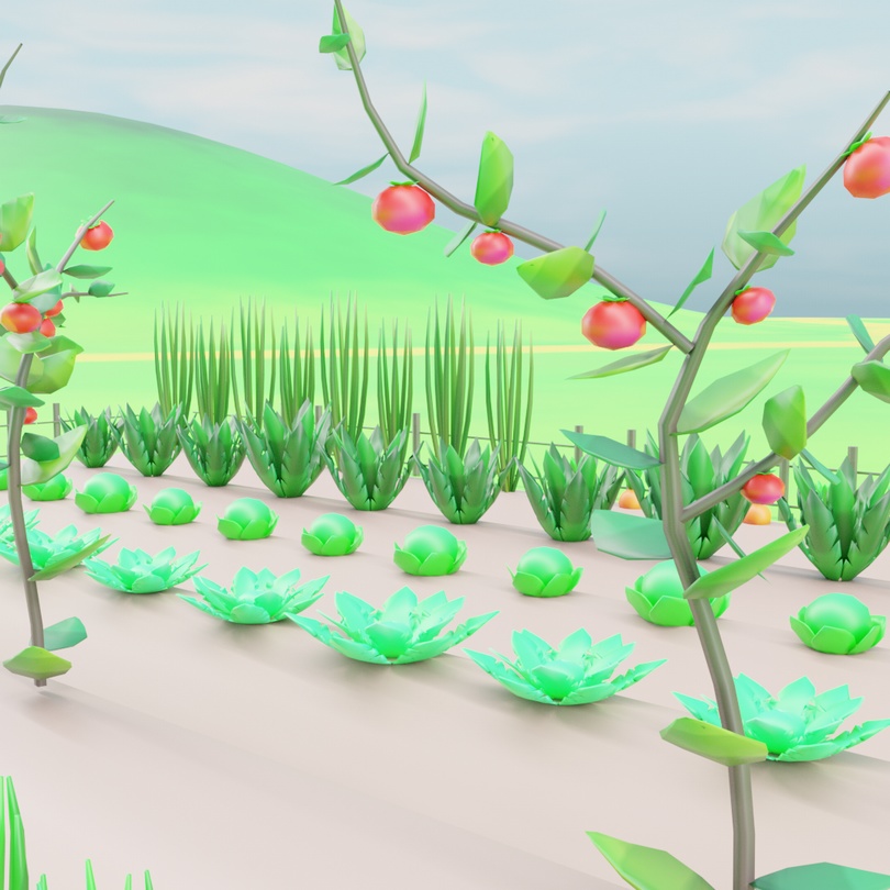 ローポリ 畑セット .fbx .unitypackage 野菜 農業 farm