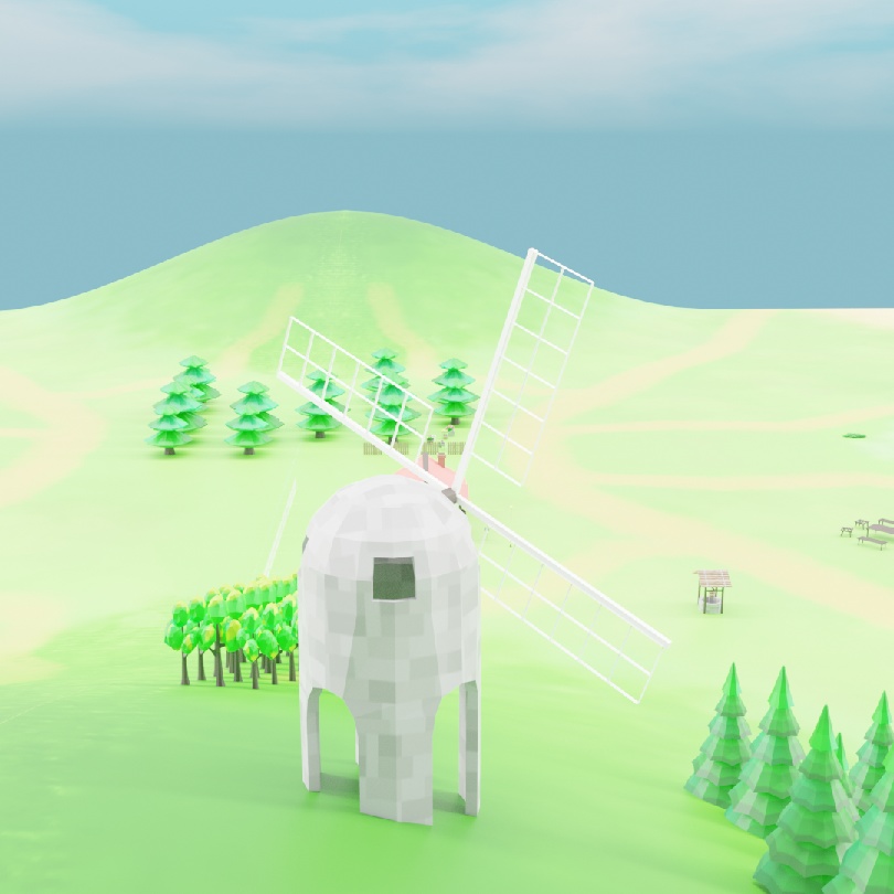 【値下げ】ローポリ 風車 .fbx .unitypackage windmill