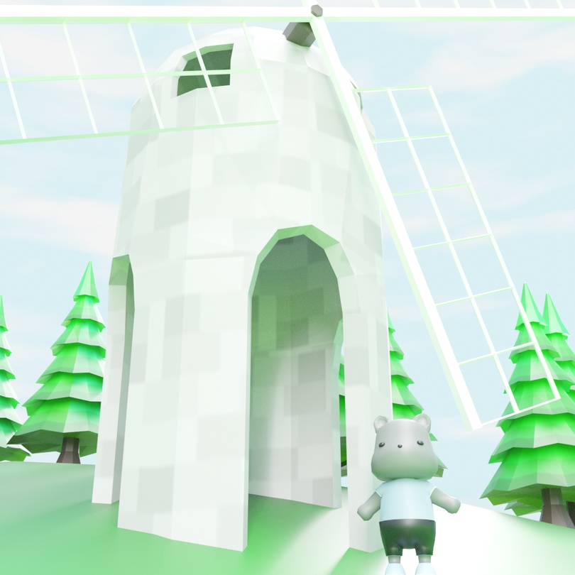 【値下げ】ローポリ 風車 .fbx .unitypackage windmill