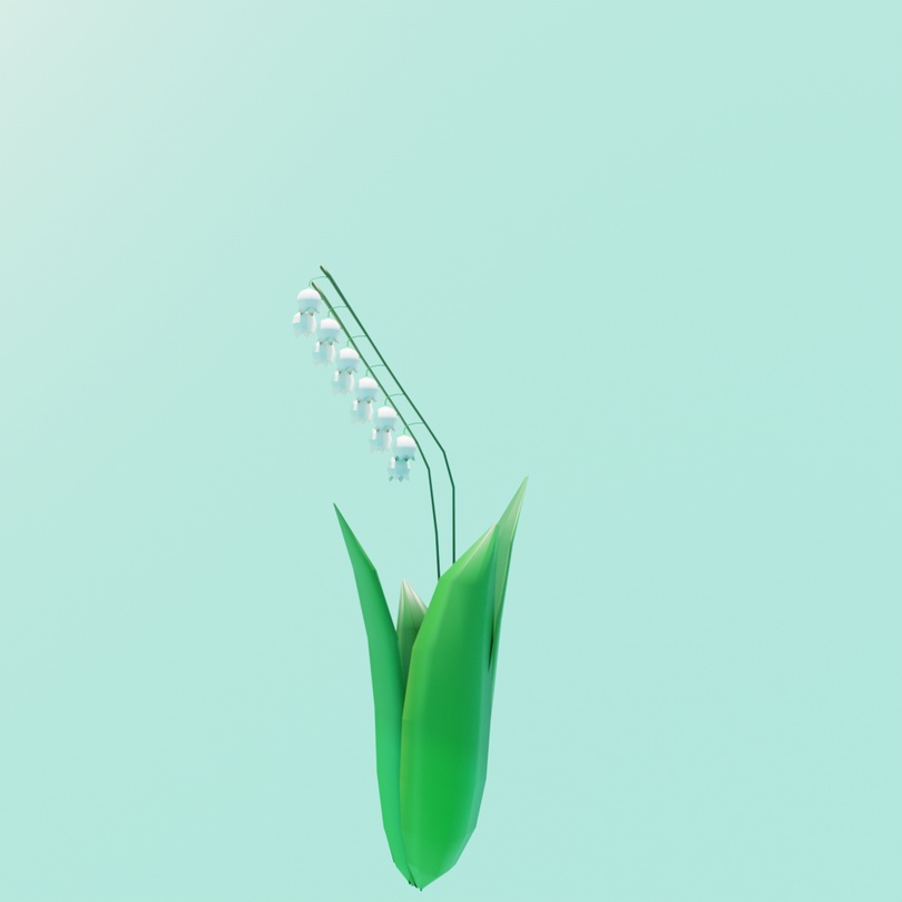 ローポリフラワーすずらん .fbx .unitypackage スズラン 鈴蘭