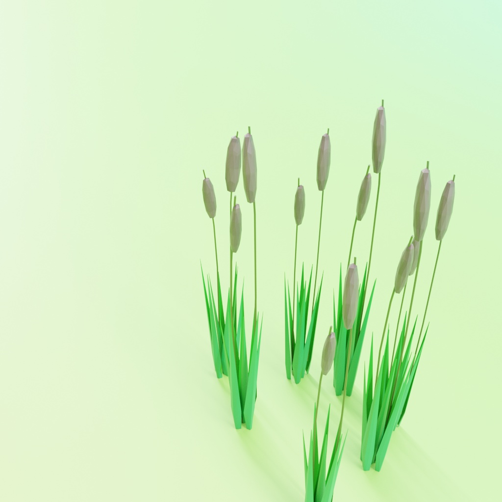 ローポリフラワー ガマの穂セット .fbx .unitypackage