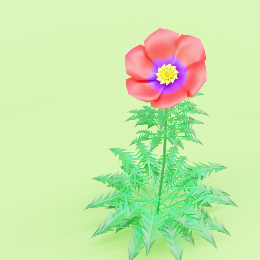 ローポリ アネモネの花 .fbx .unitypackage anemone