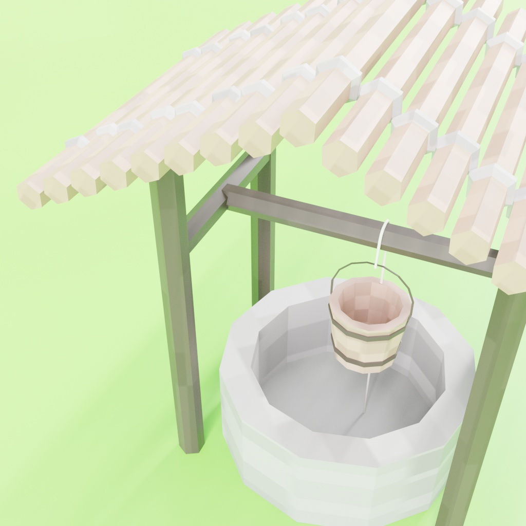 ローポリ井戸02 .FBX .Unitypackage .blend