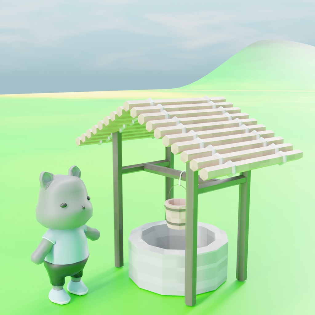 ローポリ井戸02 .FBX .Unitypackage .blend