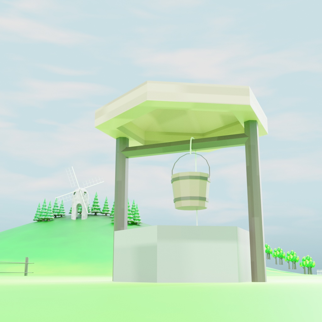 ローポリ井戸01 .FBX .Unitypackage .blend