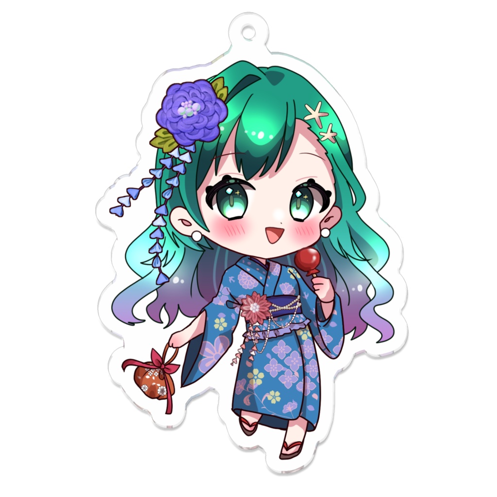 海姫てち 浴衣アクリルキーホルダー