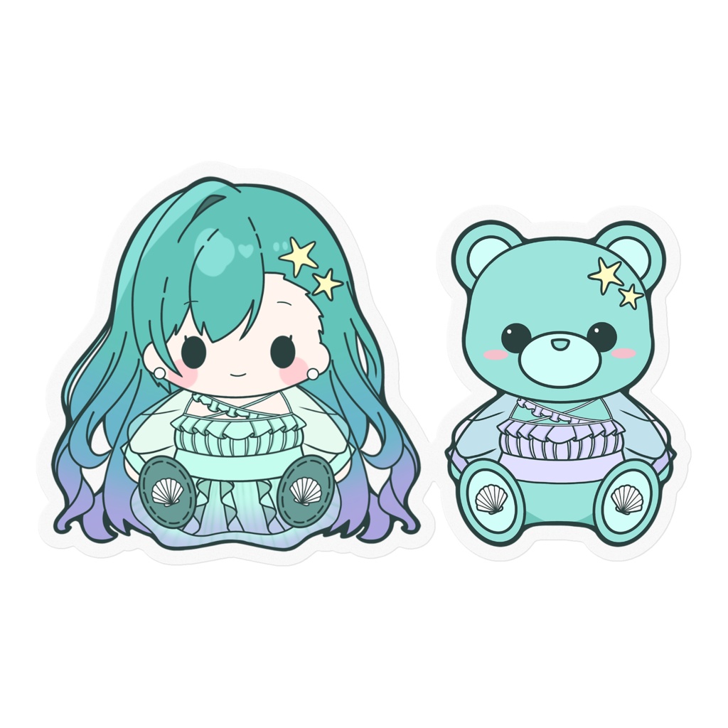 海姫てち 人形ステッカー