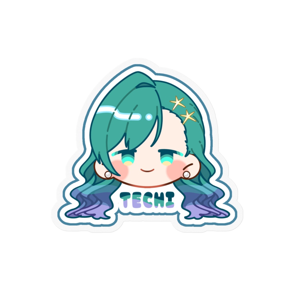 海姫てち　顔ステッカー