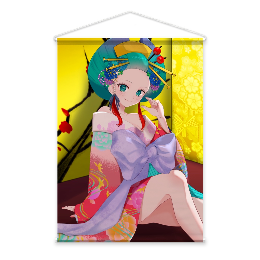 海姫てち 花魁タペストリー