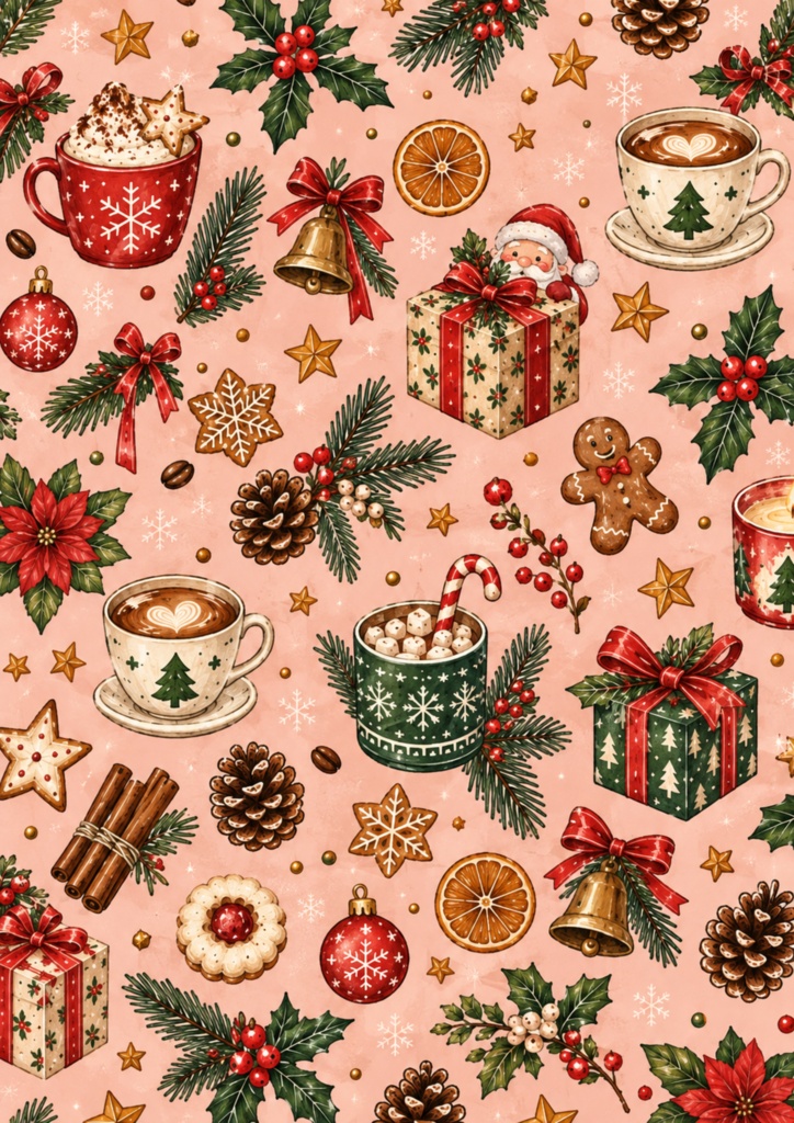 Noa World Christmas Digital Paper 5 Patterns