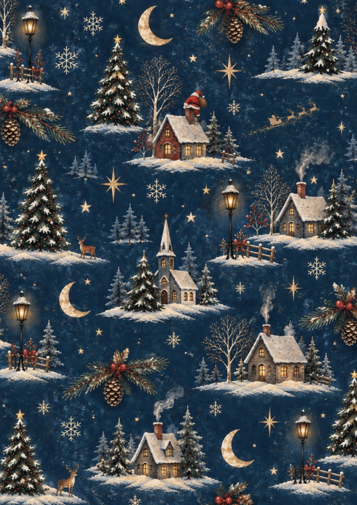 Noa World Christmas Digital Paper 5 Patterns