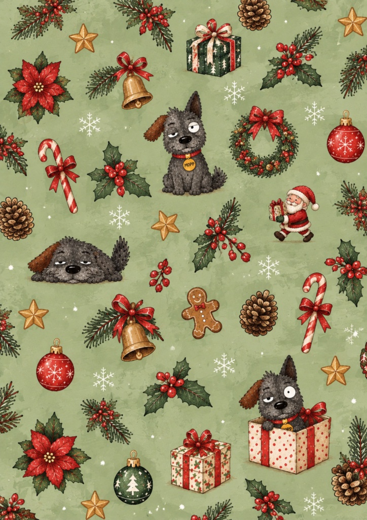 Noa World Christmas Digital Paper 5 Patterns