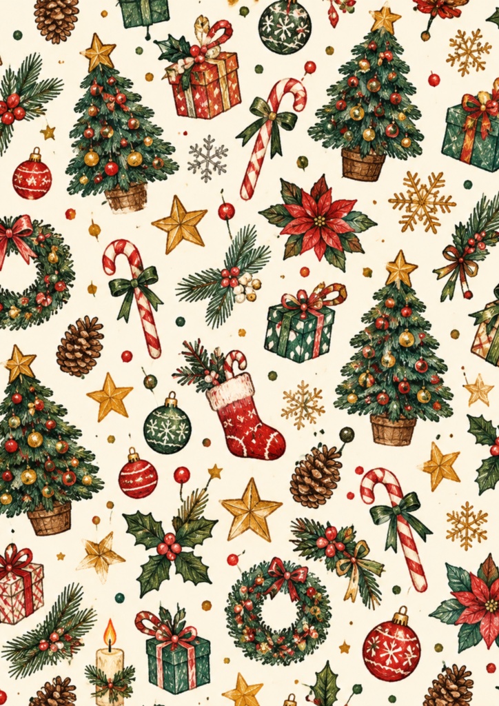 Noa World Christmas Digital Paper 5 Patterns