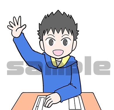 学校教材イラスト3点 児童・先生