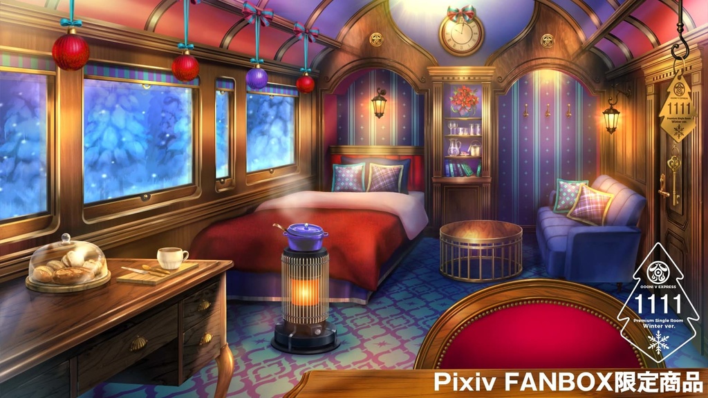 【動く配信背景】寝台特急 OOONI V EXPRESS Winter ver【Vtuber向け】