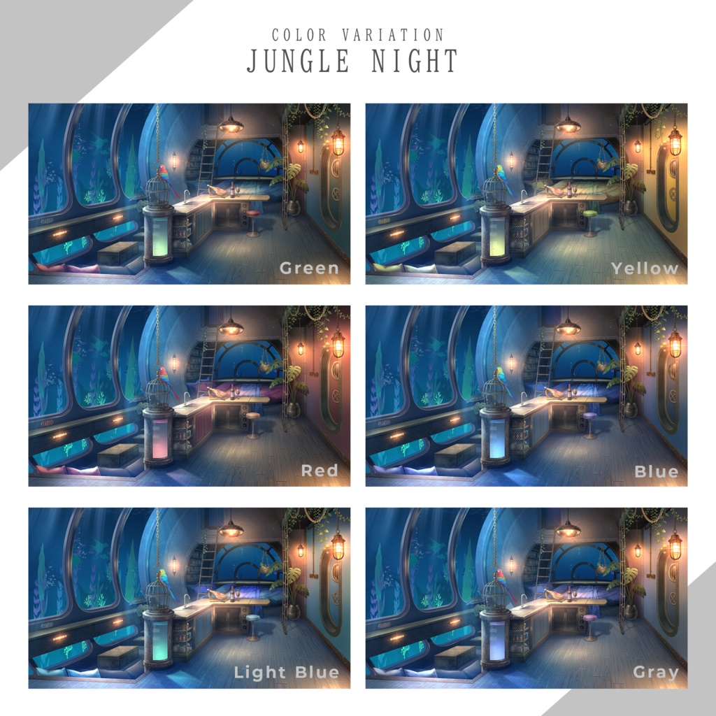 【動く背景】潜水艇のジャングルクルーズ【配信用】