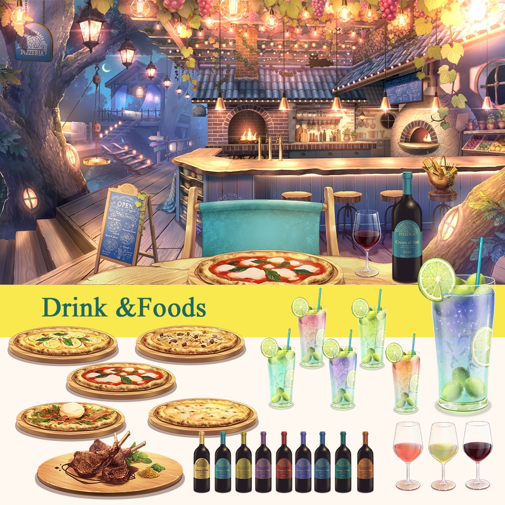 【動く背景】ツリーテラス・ピッツェリア | 通年・秋【🌟限定SALE🌟】