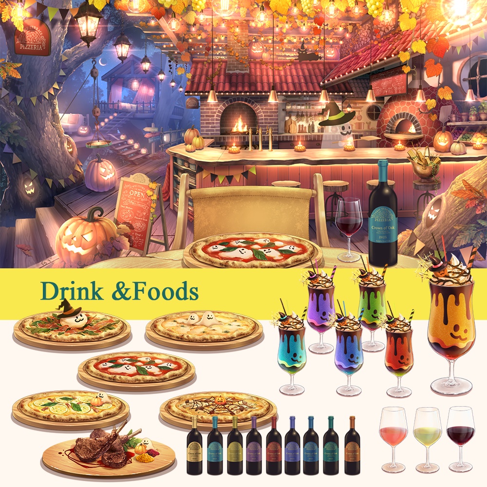 【動く背景】ツリーテラス・ピッツェリア | ハロウィン【🎃限定SALE🎃】