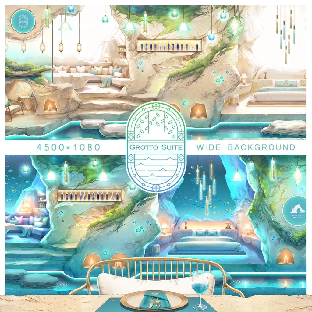 【動く背景】洞窟と水路のスイート-Grotto Suite【Blue Cave Resort シリーズ】
